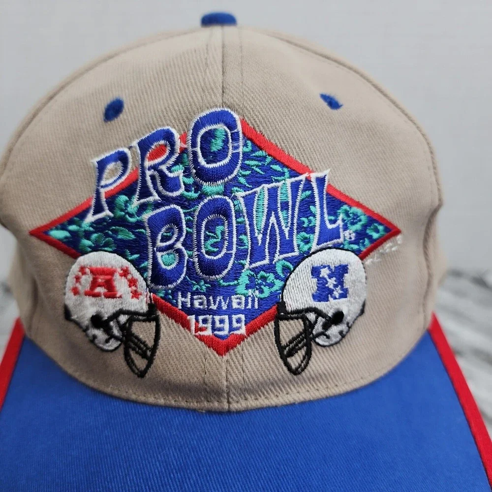 Vintage 1999 NFL Pro Bowl Hat AFC NFC Happy Shirts‎ Hawaii NFL Adjustable Cap